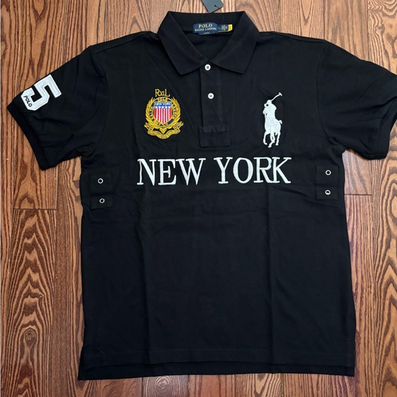 Polo by Ralph Lauren Black New York Men's Polo Shirt - Picture 1 of 2